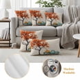 thumbnail image 6 of Orange Tree Fall Outdoor Waterproof Pillow Covers, Vintage Teal Truck Thanksgiving Pumpkin Rustic Decorative Square Throw Pillowcase Sofa Cushion Sham for Patio/Couch/Chair, 18"x18" 2 Pack, 6 of 8