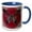 Blue/White, variant on 3drose, Pretty Ruby Red Butterfly on a Houndstooth Background, 11oz Two-tone Red Mug