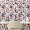 thumbnail image 2 of Ambesonne Geometric Floral Peel & Stick Wallpaper for Home, Roses Blossoming, 13"x36", Pale Pink and Hunter Green, 2 of 5