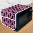 thumbnail image 1 of Pink Polka Dots Microwave Oven Cover, Furry Collie Dog Silhouettes on a Background of Blemishes, Water Resistant Organizer with Pockets for Kitchen, 36" x 12", Pink Charcoal Grey, by Ambesonne, 1 of 1