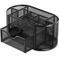 thumbnail image 2 of Mesh Desk Organizer, Multifunctional Office Desktop Stationery Organizer with Drawer, Pencil Holder, Home Office Supplies Desk Accessories Organizer, Black, 2 of 7