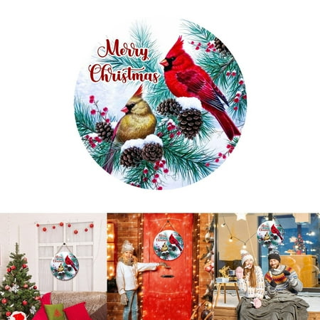 

Christmas Red Bird Happy Front Door Sign Farmhouse Porch Decoration Christmas Welcome Berry Door Easter Bunny Wreath Home for Front Door Front Door Hangers Hanging Wreath Porch Welcome Signs Outdoor