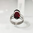thumbnail image 6 of Natural Checker Garnet Ring, Garnet Ring, January Birthstone, 3 Twisted Bohemian Band, 925 Sterling Silver, Womens Ring, Christmas, Thanksgiving, Handmade, Statement Jewelry, Natural Gemstone Ring, 6 of 8