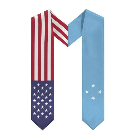 More design Graduation shawl Federated States of Micronesia & United States Stole Sash Honor Study Aboard International Students