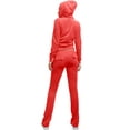 thumbnail image 3 of J. METHOD Women’s Tracksuit Set Casual 2 Piece Outfit Slim Fit Velour Velvet Zip Up Hoodie Jacket Top and Sweatpants Sweatsuit NEWTS03 Coral 2X, 3 of 6