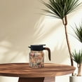thumbnail image 4 of Vintage Floral Pattern Thermal Carafe with Tea Infuser, Insulated Stainless Steel Teapot with Wooden Handle, Hot Coffee and Tea Server with Lid(Coffee,800ML / 27Oz), 4 of 5