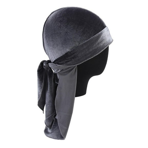 Women Mens Fashion Velvet Headwear Beanie Chemo Hat Gray