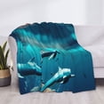 thumbnail image 3 of Fotbe Hawaiian Ship Dolphin Manta de Franela con Estampado, Manta Ultrasuave para Cama, Sofá, Auto, Hipoalergénica y Antibolitas-60"x50", 3 of 6