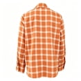 thumbnail image 5 of FDGIU Women's Plaid Button Down Shirt, Lapel Long Sleeve Loose Fit Collared Blouse Casual Tops for Office Daily Travel Outfits, 5 of 7