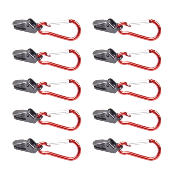 Camping Tent Tighten Lock Grip Clamp with Carabiner for Outdoor Tarp Awning Clamp Clips Camping Tent Snaps Hangers Clips