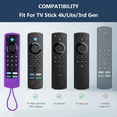 thumbnail image 5 of [2 Pack] Firestick Remote Cover Case Compatible with Firetv Stick (3rd Gen) Voice Remote, Anti Slip Silicone Sleeve with Wrist Strap (Rose& Purple), 5 of 7