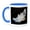 Blue/White, variant on 3drose, Image of Pretty White Rock Crystal on Black, 11oz Mug