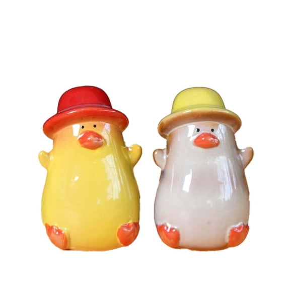 Duckling Figurines 2pcs - Ceramics Duckling Statues Perfect for Desktop Home Decor or Gift