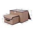 thumbnail image 2 of Storage Boxes, [3-Pack] Large Linen Fabric Foldable Storage Cubes Bin Box Containers Storage Bins with Lid and Handles for Nursery, Closet, Bedroom, Home - Blue, 2 of 8