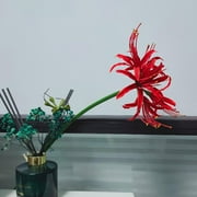 Artificial Flowers Red Spider Lilies Silk Flowers,Outdoor Fake Plants Faux Greenery Home Garden Decor Lycoris Bulbs,Artificial Lycoris Radiata Stems for Home Garden Decoration
