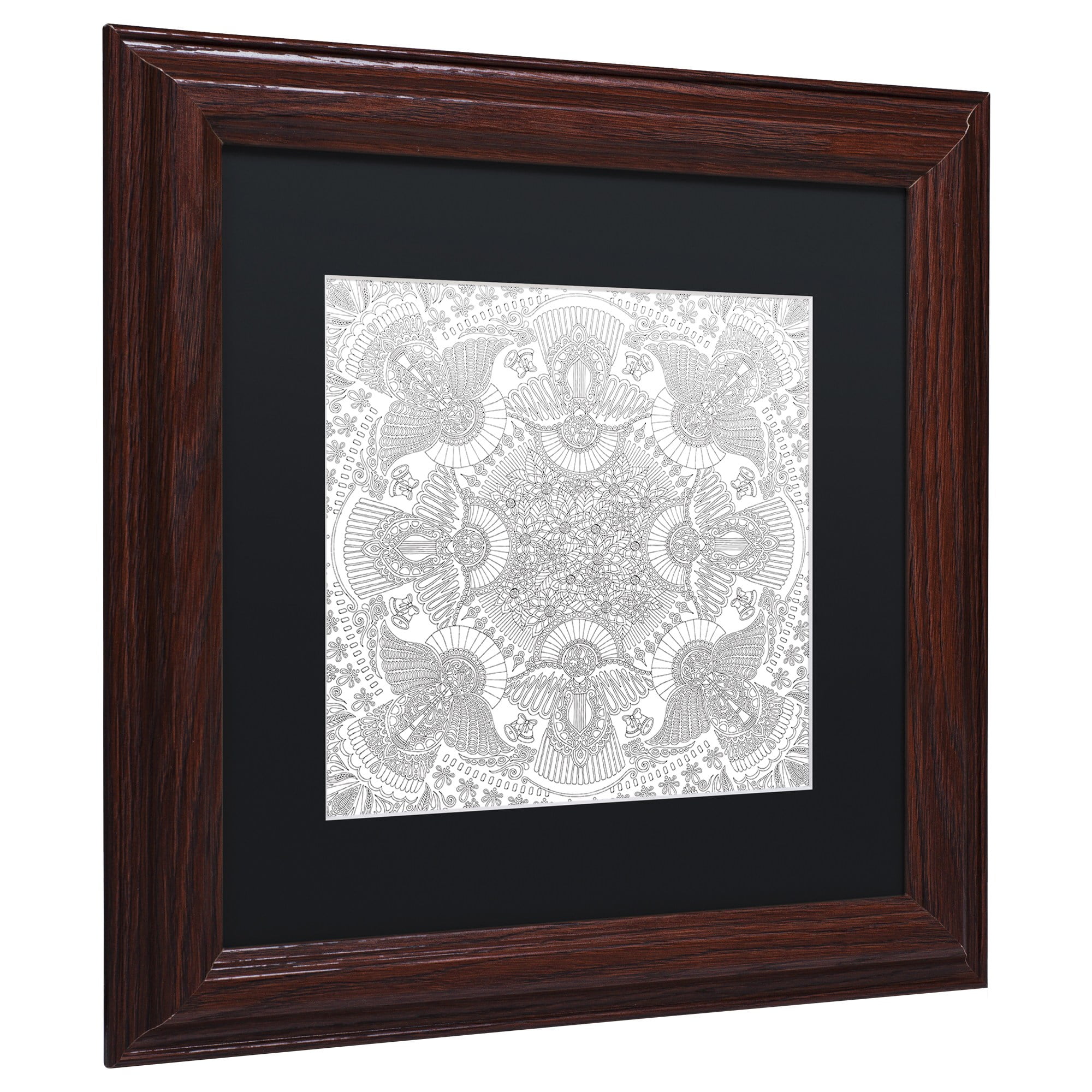 Trademark Fine Art "Christmas Angels" Canvas Art by Hello Angel, Black Matte, Wood Frame