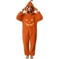 thumbnail image 7 of Axiiglly Halloween Jumpsuits for Women Flannel Long Sleeve Hooded Pumpkin Print Loungewear Casual Loose Party Jumpsuits S-2XL, 7 of 7