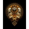 thumbnail image 1 of Estatua de calavera de Metal abstracto, impresiones doradas en lienzo, carteles, pintura, imágenes artísticas de pared para sala de estar, decoración del hogar, sin marco, 1 of 4