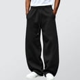 thumbnail image 2 of Men's Solid Color Pocket Drawstring Elastic Waist Casual Fashion Jogger Pants, 2 of 5