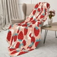 thumbnail image 3 of Rateoe Red Strawberry Pattern Flannel Throw Blanket, Ultra-soft Blanket for Bed, Couch, Car, Hypoallergenic Anti-pilling blanket-50"x40"(Vertical), 3 of 6