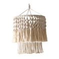 thumbnail image 4 of deevoka Bohemian Macrame Lamp Shade Hanging Ornaments Handmade Woven Pendant Light Cover 20x35cm Metal Frame, 4 of 9