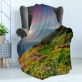 thumbnail image 4 of Nature Soft Flannel Fleece Blanket, Summer Season Scene with Fresh Flowers Green Foliage Mountain Landscape Ukraine, Cozy Plush for Indoor and Outdoor Use, 60" x 80", Pink Green Blue, by Ambesonne, 4 of 5