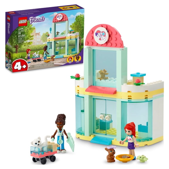 LEGO Friends Pet Clinic 41695 Building Kit; With 2 Mini-Dolls Including Mia, Plus Cat and Rabbit Toys; Creative Birthday Gift for Kids Aged 4 and up (111 Pieces)