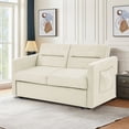 thumbnail image 2 of DEALTOPS Pull Out Sofa Bed, Convertible Loveseat Sleeper with Side Pockets, Beige, 2 of 8