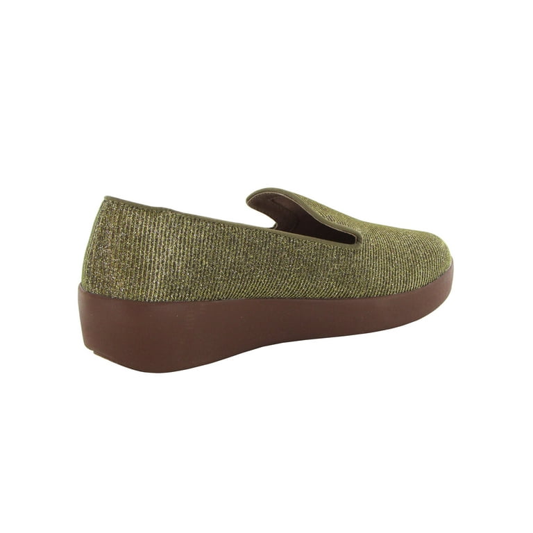 Fitflop Womens Audrey Glitzy Slip On Loafer Shoes Artisan Gold
