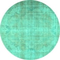 thumbnail image 1 of Ahgly Company Indoor Round Persian Turquoise Blue Traditional Area Rugs, 5' Round, 1 of 4