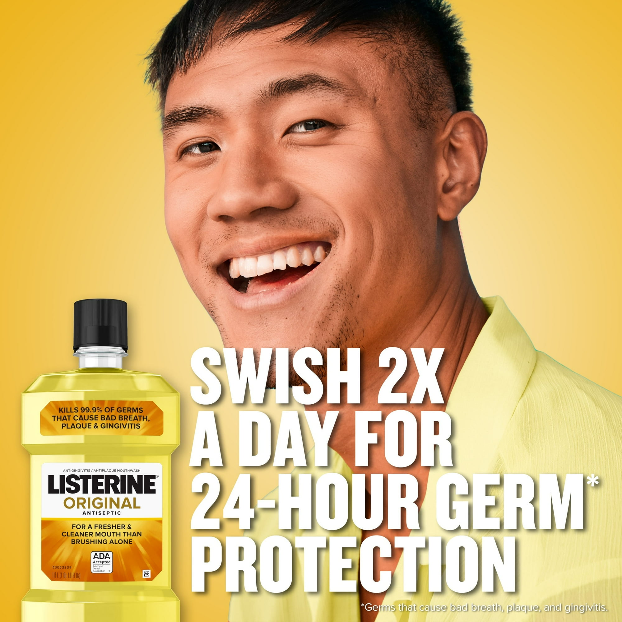 Listerine Original Antiseptic Mouthwash for Bad Breath & Plaque Oral Care, 1.5 L