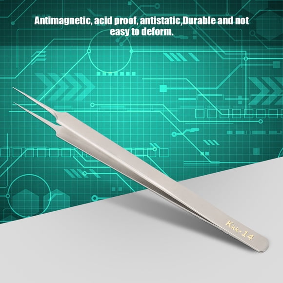 Maintenance KKK-14 High Grade Stainless Steel Antimagnetic Antistatic Long Pointed Tweezer