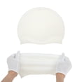 thumbnail image 5 of Gorro de natación de silicona impermeable con puntos en relieve, 1 pieza, blanco, 5 of 5