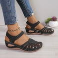 thumbnail image 6 of Womens Flat Sandals Fashion Gladiator Summer Sandal Closed Toe Wedge Dress Shoes for Women, 6 of 7