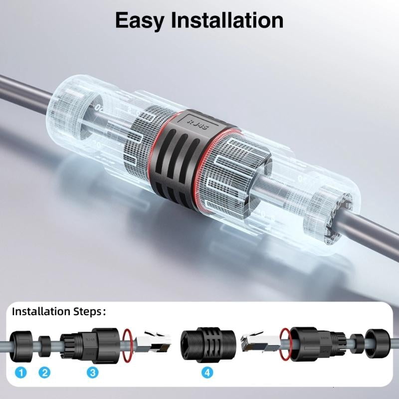 lanema Ethernet Adapter Cable For Mini Satellite Cable Extension RJ45 Coupler Gen2 Waterproof Adapter for V2 Dish & Router