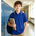 thumbnail image 2 of Aideaone Boys Polo Shirt Solid Color V-Neck Casual Short Sleeve Shirts for Boys Size 7-14T, 2 of 6