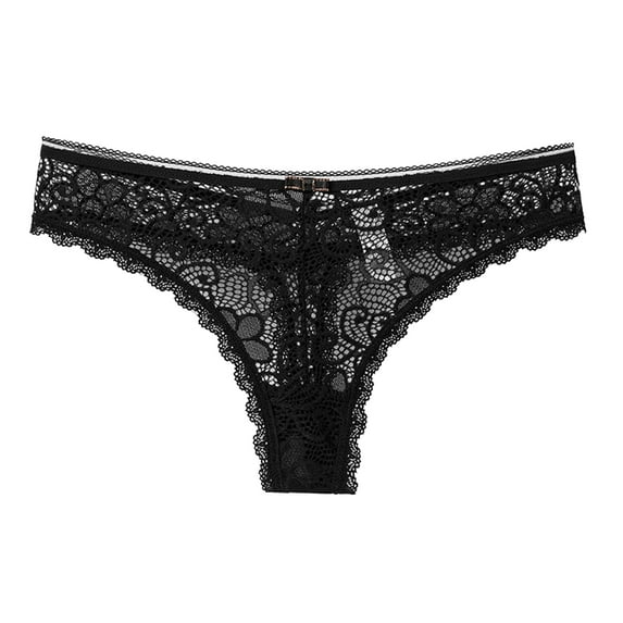 zuwimk Underwear Women,Womens Thongs Underwear Cotton Breathable Low Rise Hipster Panties Z01-Black,XL