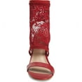thumbnail image 4 of Charles David Remote Scarlet Red Lace Sock Fabric Bootie Stiletto Heeled Sandals (Scarlet, 6.5), 4 of 6
