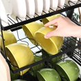thumbnail image 4 of Kitchen Dish Drainer - 3 Tier Dish Drying Rack Multifunction Dish Draining Set with Removable Drip Tray Dishware Storage Rack, 4 of 7