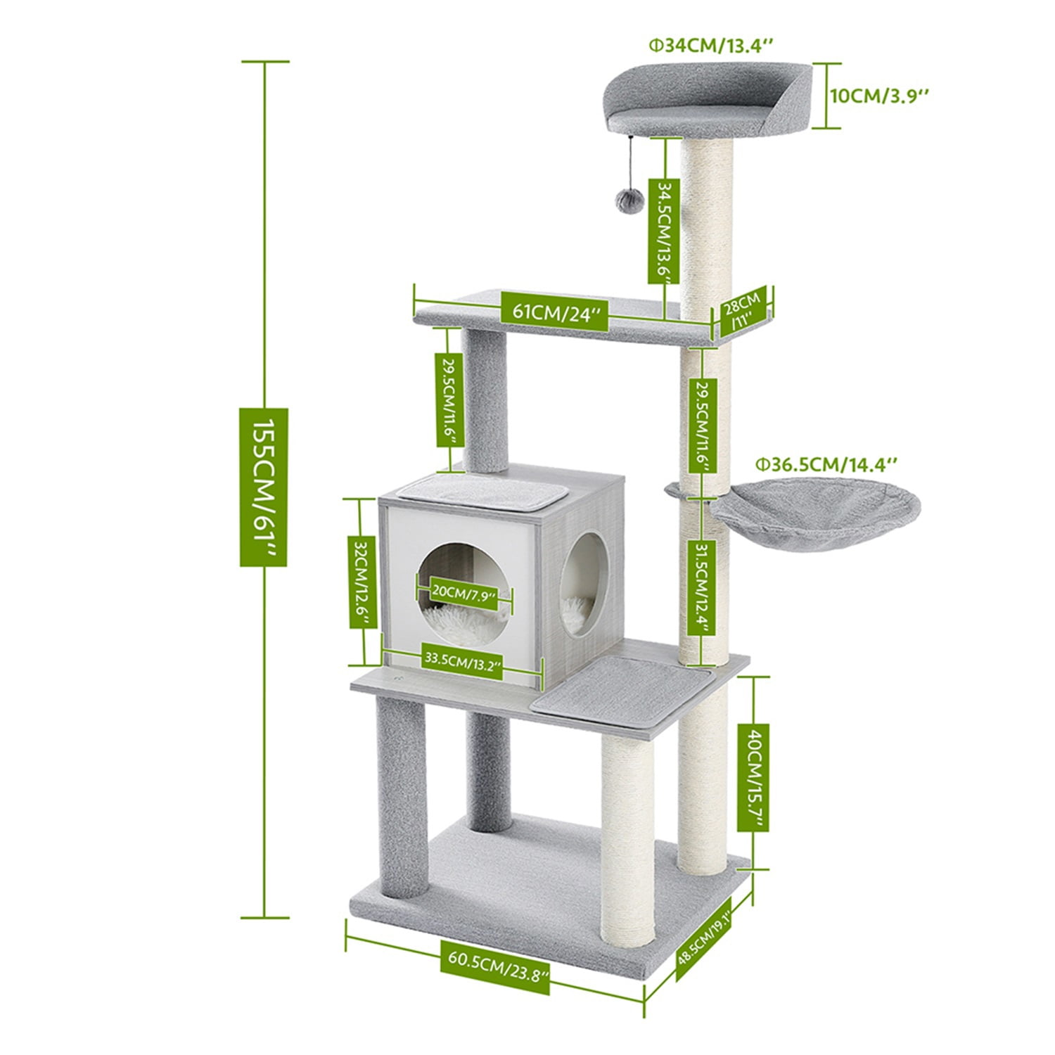 Pefilos Cat Tree Cat Tower for Indoor Cats 61'' Modern Wood Cat Condo for Adult Cats with Scratching Post for Large Cats Climbing, Multi-Level Tall Cat Tower Tree House, Gray Pefilos Cat Tree Cat Tower for Indoor Cats 61'' Modern Wood Cat Condo for Adult Cats with Scratching Post for Large Cats Climbing, Multi-Level Tall Cat Tower Tree House, Gray