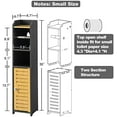 thumbnail image 4 of Toilet Paper Holder Stand: Small Bathroom Storage Cabinet - Black - Bamboo, 4 of 4