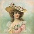 thumbnail image 2 of Anonymous 15x15 Black Ornate Wood Framed Double Matted Museum Art Print Titled - Summer Girl (1905), 2 of 5