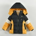 thumbnail image 3 of Mepaouo Kids Boy's Winter Coat Fleece Lined Waterproof Down Jacket Toddler Puffy Hooded Outwear Yellow 12-18 Months, 3 of 5