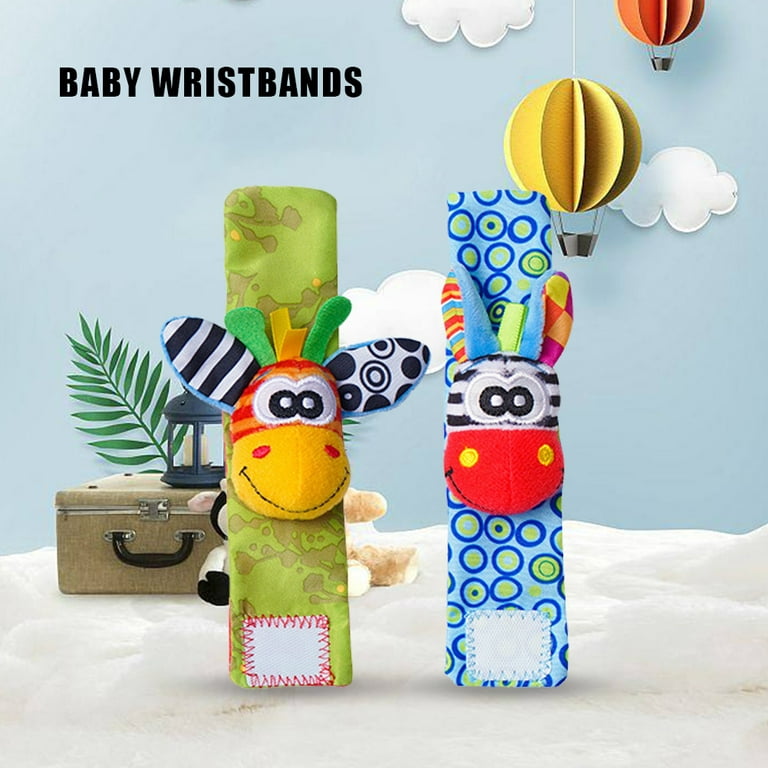 Majobee Baby Wrist Rattles Toys & Foot Finder Socks Set Baby Boy Girl Gifts  Newborn Soft Sensory Toys Infant Socks 0-6 to 12 Months,Baby Toys 3-6