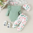 thumbnail image 4 of MEZZALL Newborn Baby Boy Girl Outfits Long Sleeve Printing Print Pants Hat Headband 4Pcs Set Fall Clothes Set, 4 of 9