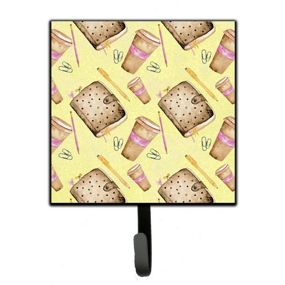 Carolines Treasures BB7537SH4 Watercolor Coffee and Journal Leash or Key Holder Single Hook multicolor