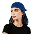 thumbnail image 2 of Domzle Women Men Breathable Neck Drape Do Rag Helmet Liner Neck Widening UV Sun Protection Neck Drape Hat Dew Rag Cycling Cap Royal Blue, 2 of 4
