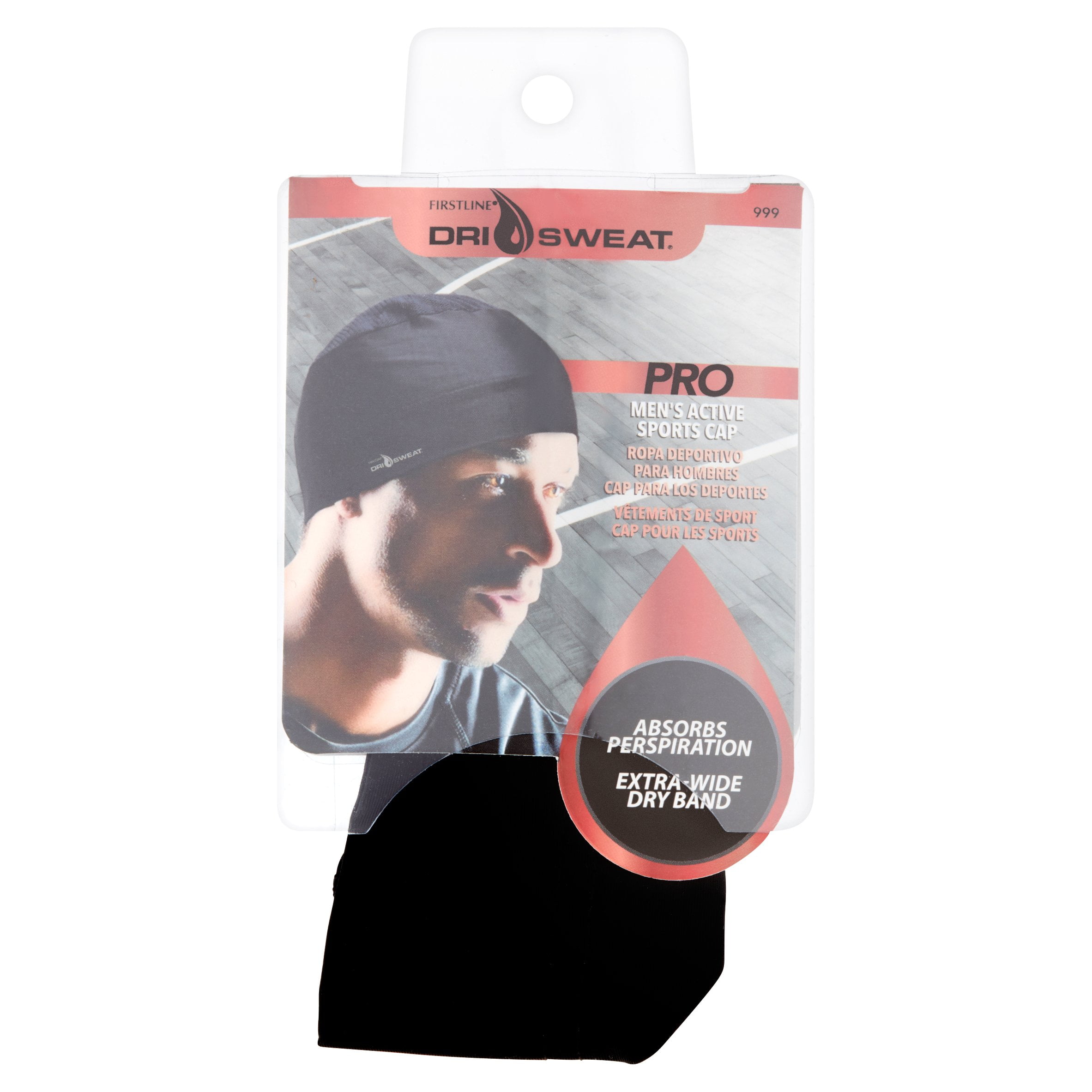 Dri Sweat Pro Men's Active Wear Skull Cap Durag, Black