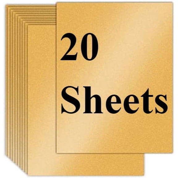 20 Sheets Gold Shimmer Cardstock 8.5 x 11 Metallic Paper, 80lb Card Stock Pearlescent Paper for Invitations, Birthday, Anniversaries, Card Making