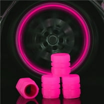 4PCS Fluorescent Pink Car Wheel Tire Tyre Air Valve Stem Cap Cover